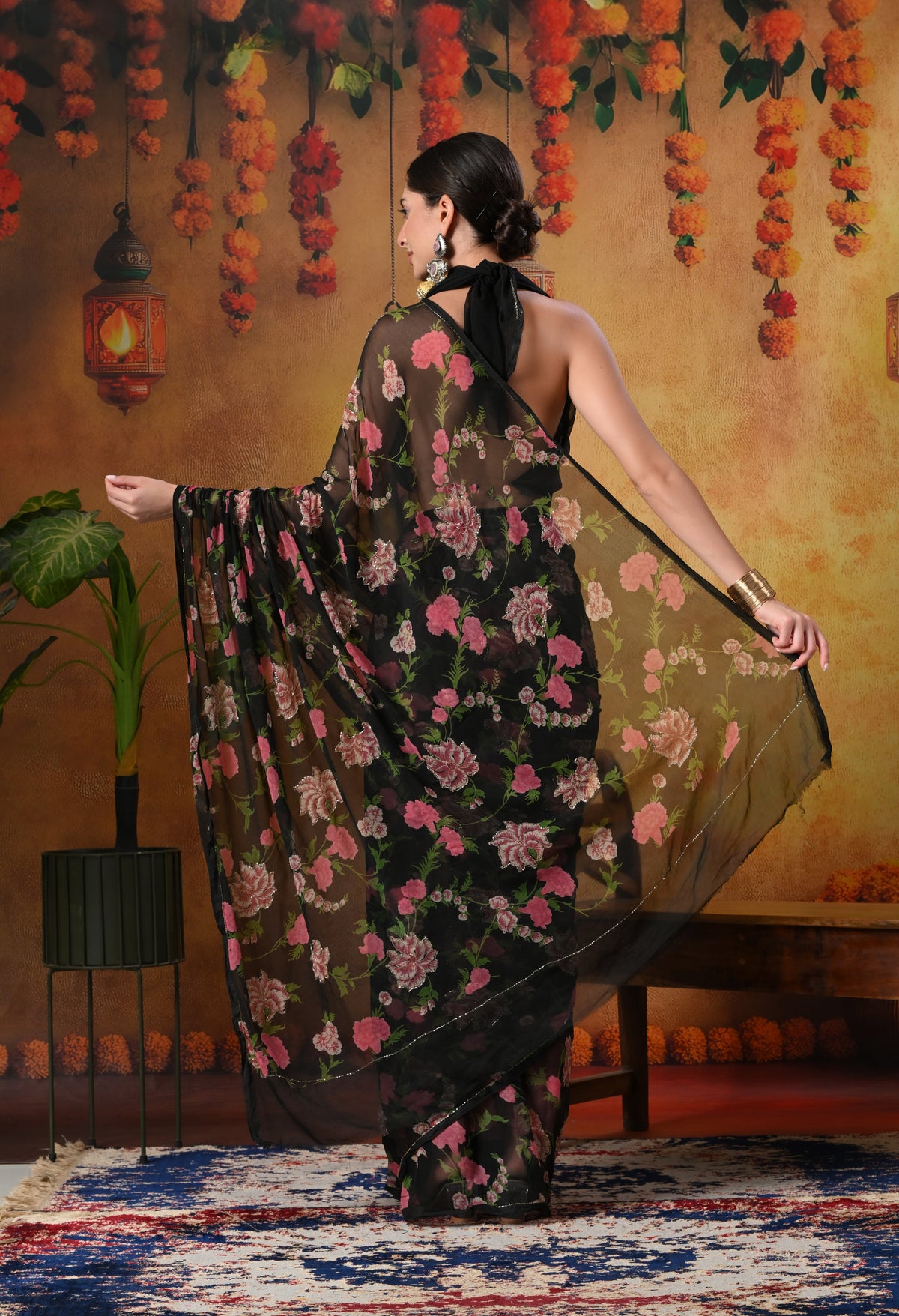 Camellia Italian Chiffon Saree
