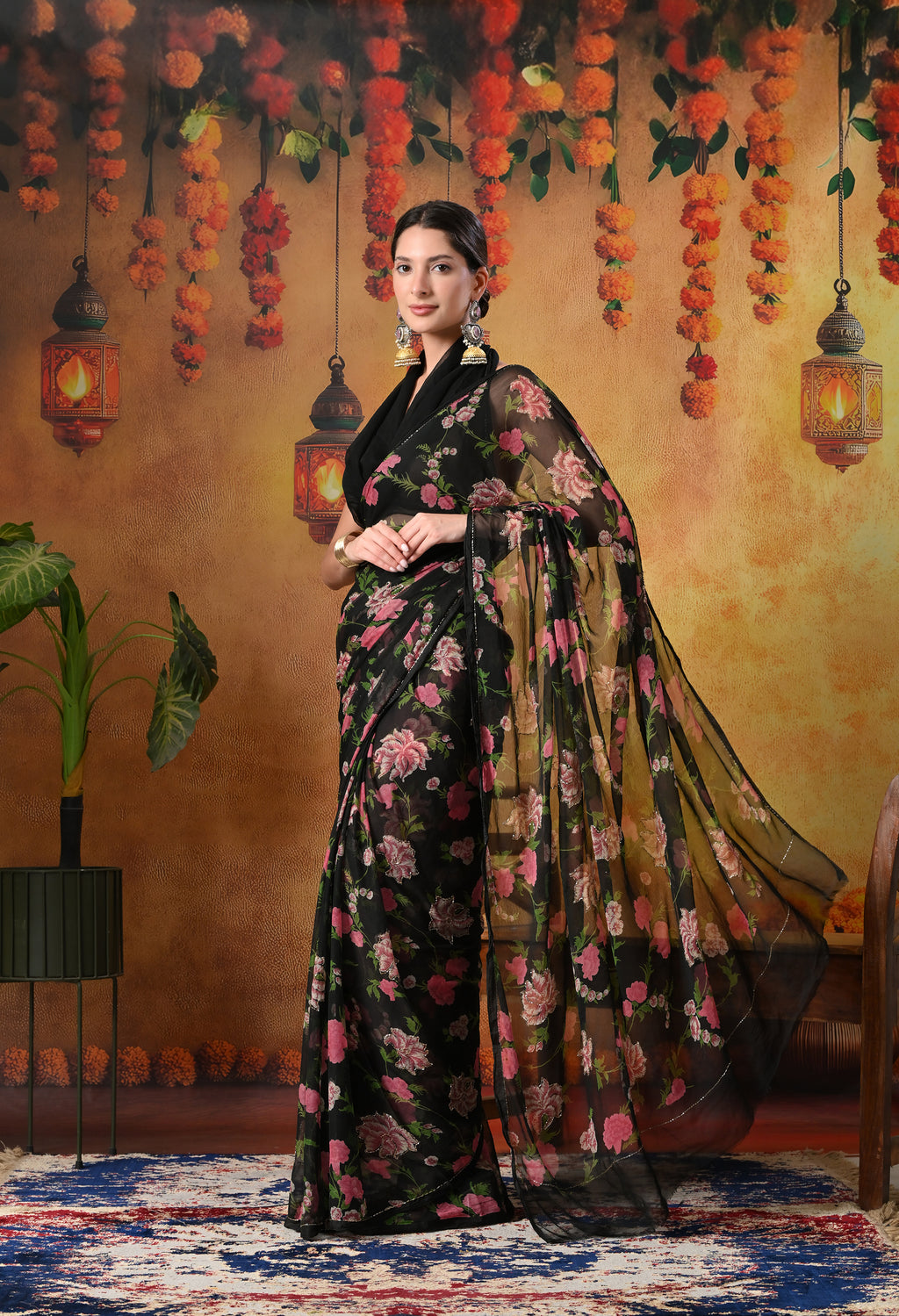 Camellia Italian Chiffon Saree