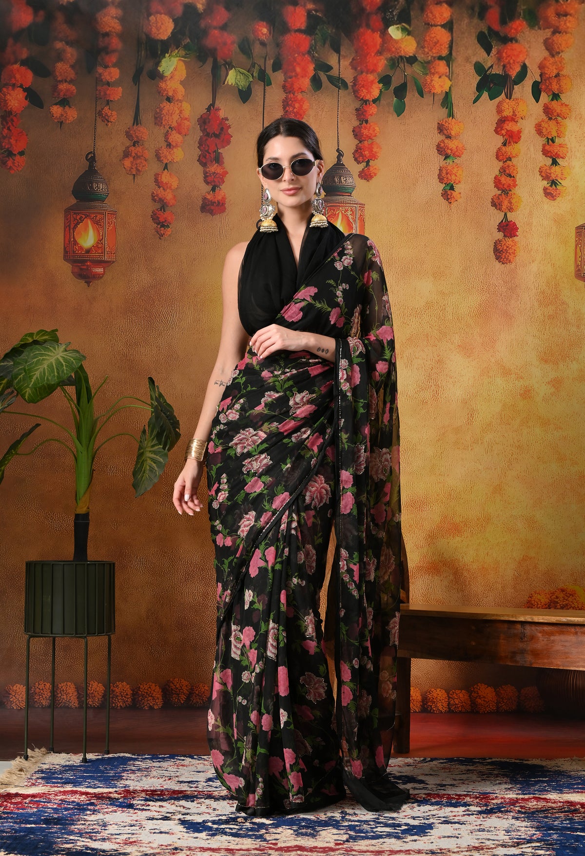 Camellia Italian Chiffon Saree
