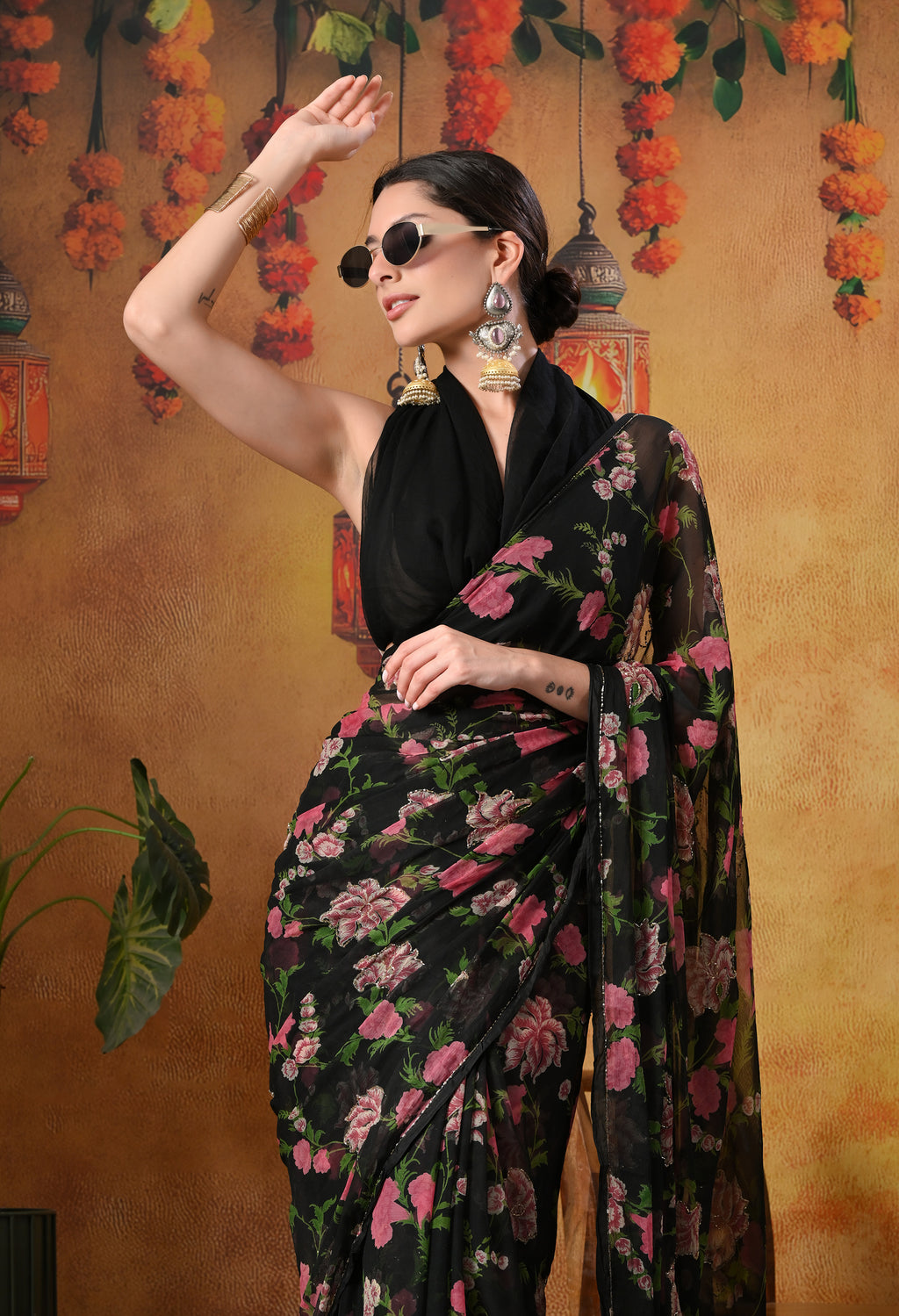 Camellia Italian Chiffon Saree