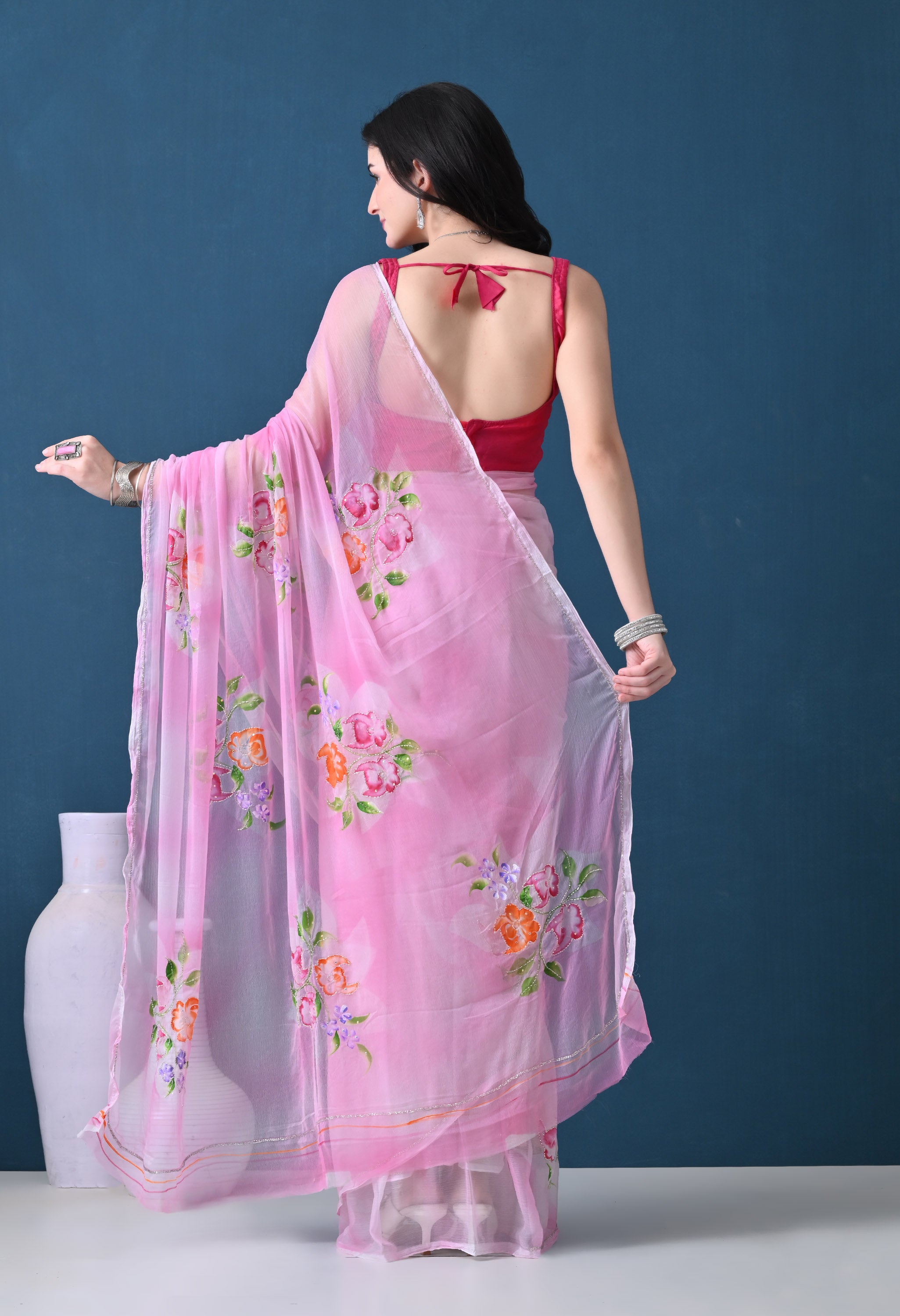 Peonia Italian Chiffon Saree