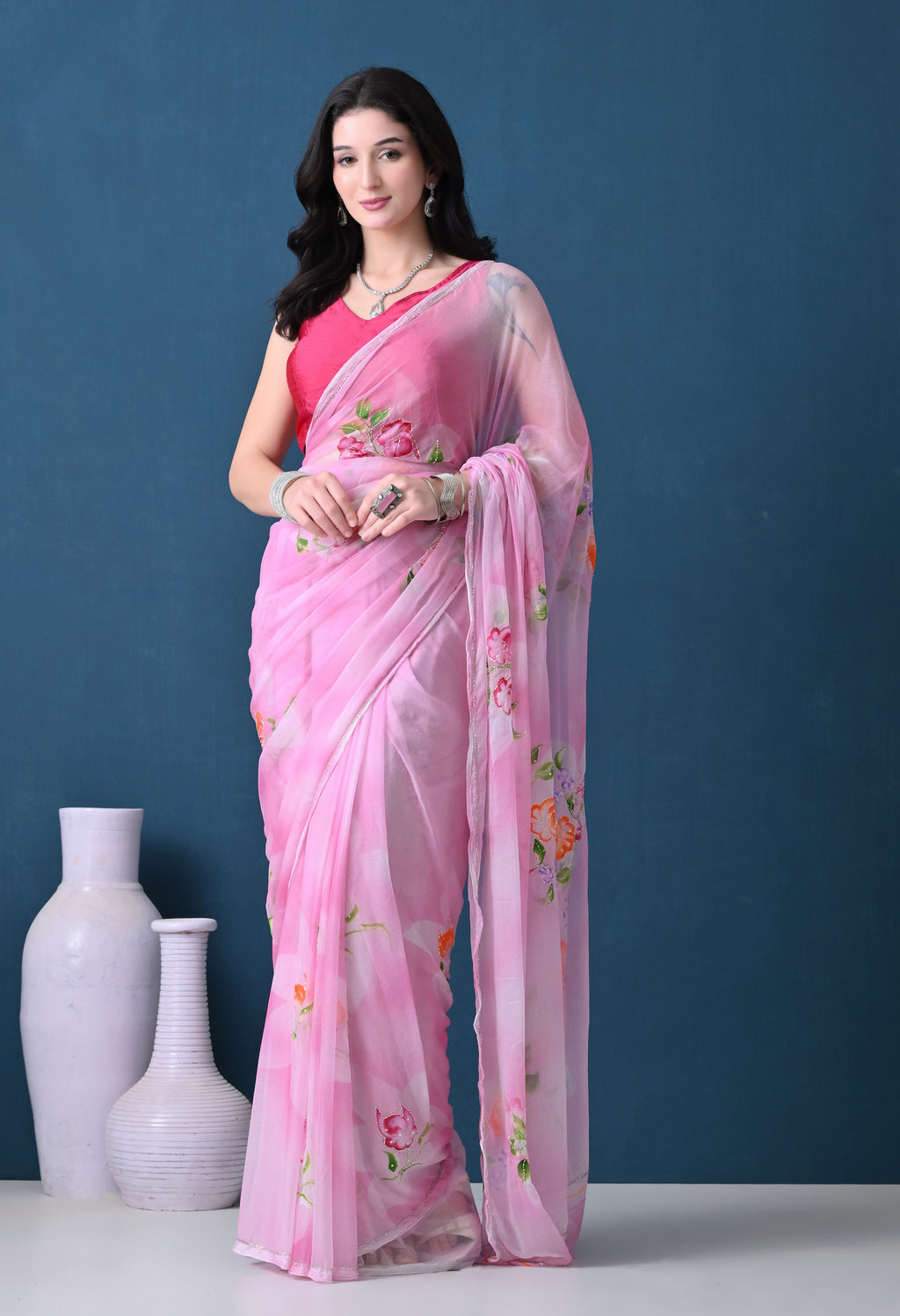 Peonia Italian Chiffon Saree