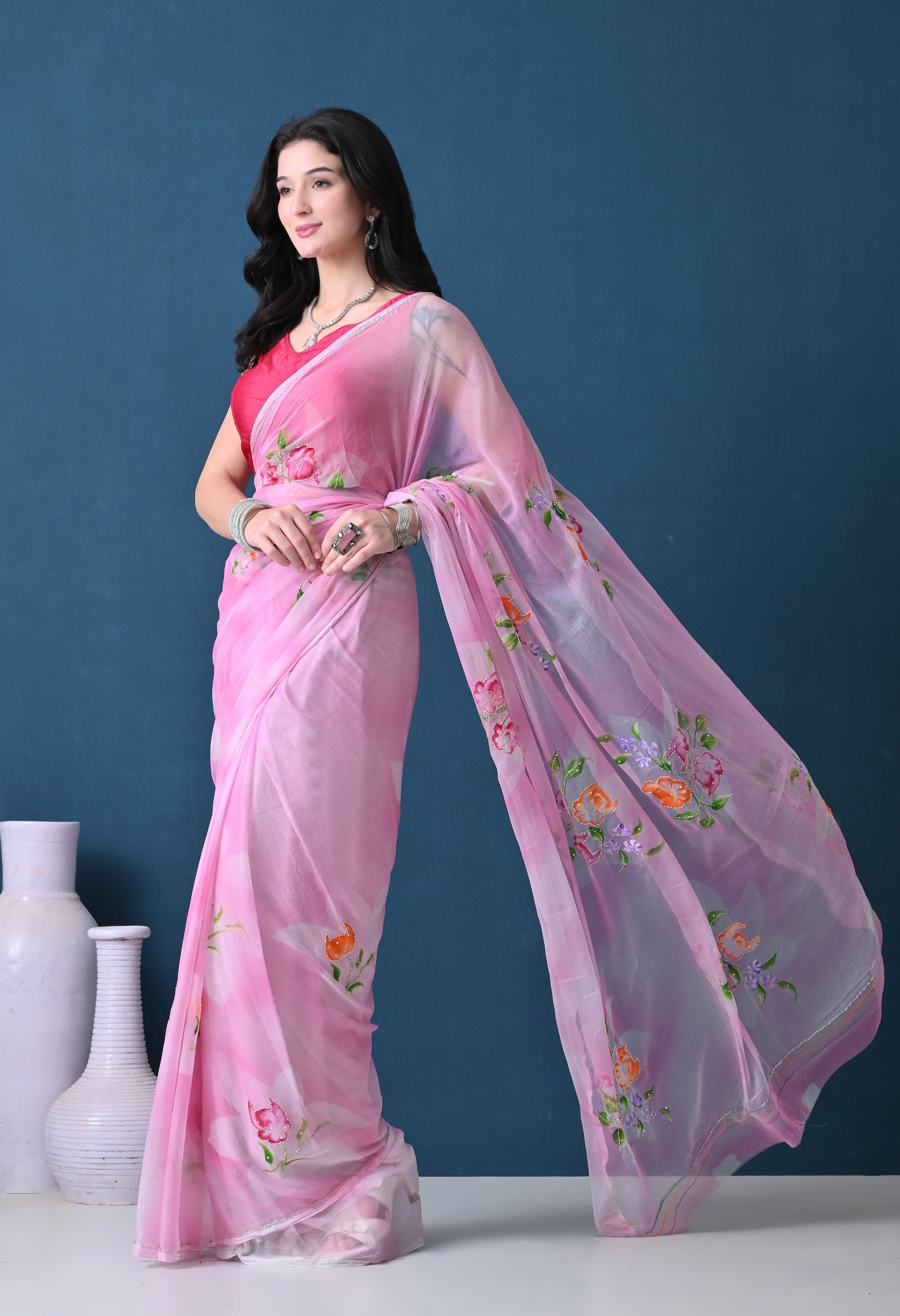 Peonia Italian Chiffon Saree