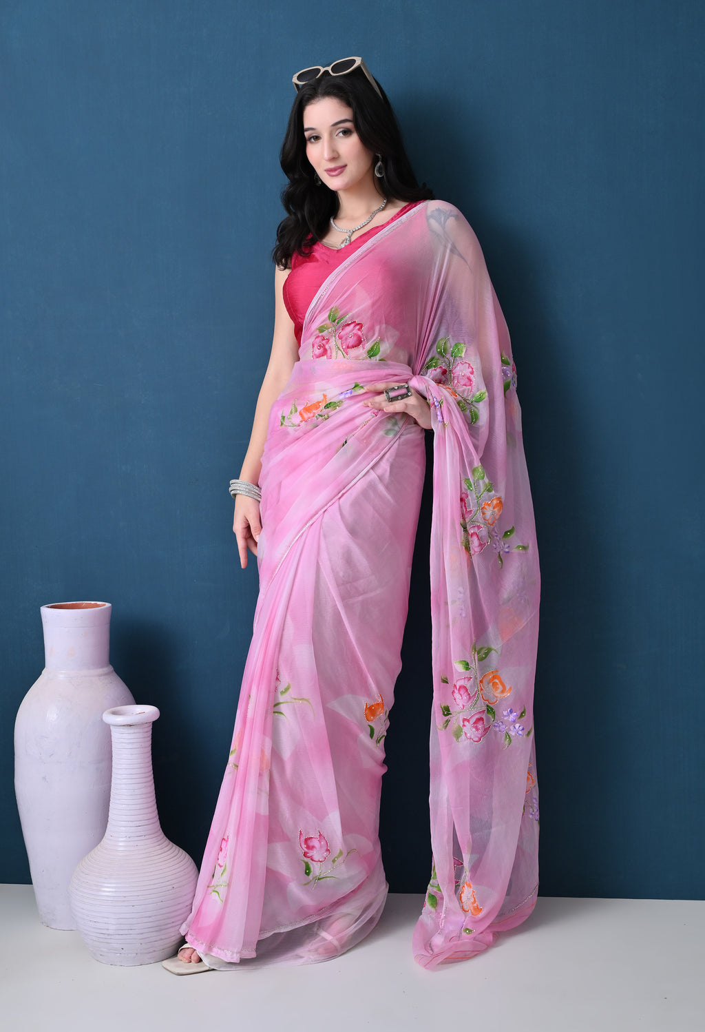 Peonia Italian Chiffon Saree