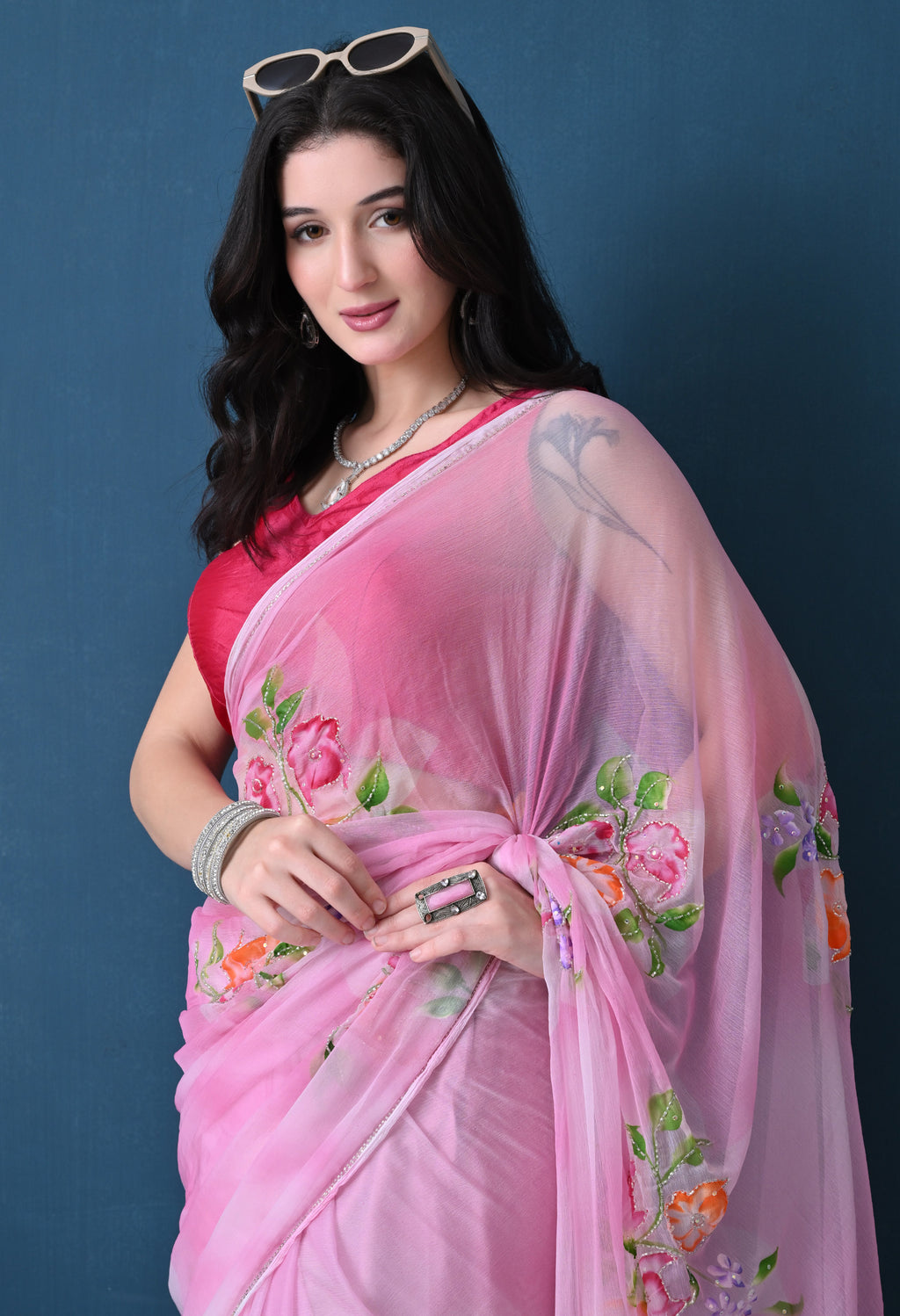 Peonia Italian Chiffon Saree