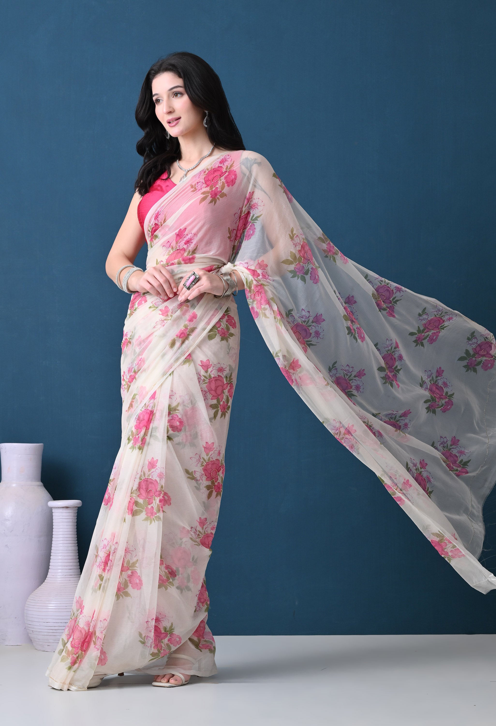 Blanchelle Italian Chiffon Saree