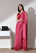 Cerise Italian Chiffon Saree