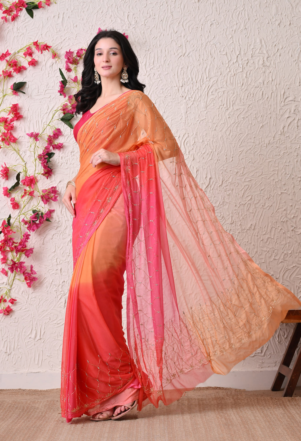 Solara Italian Chiffon Saree