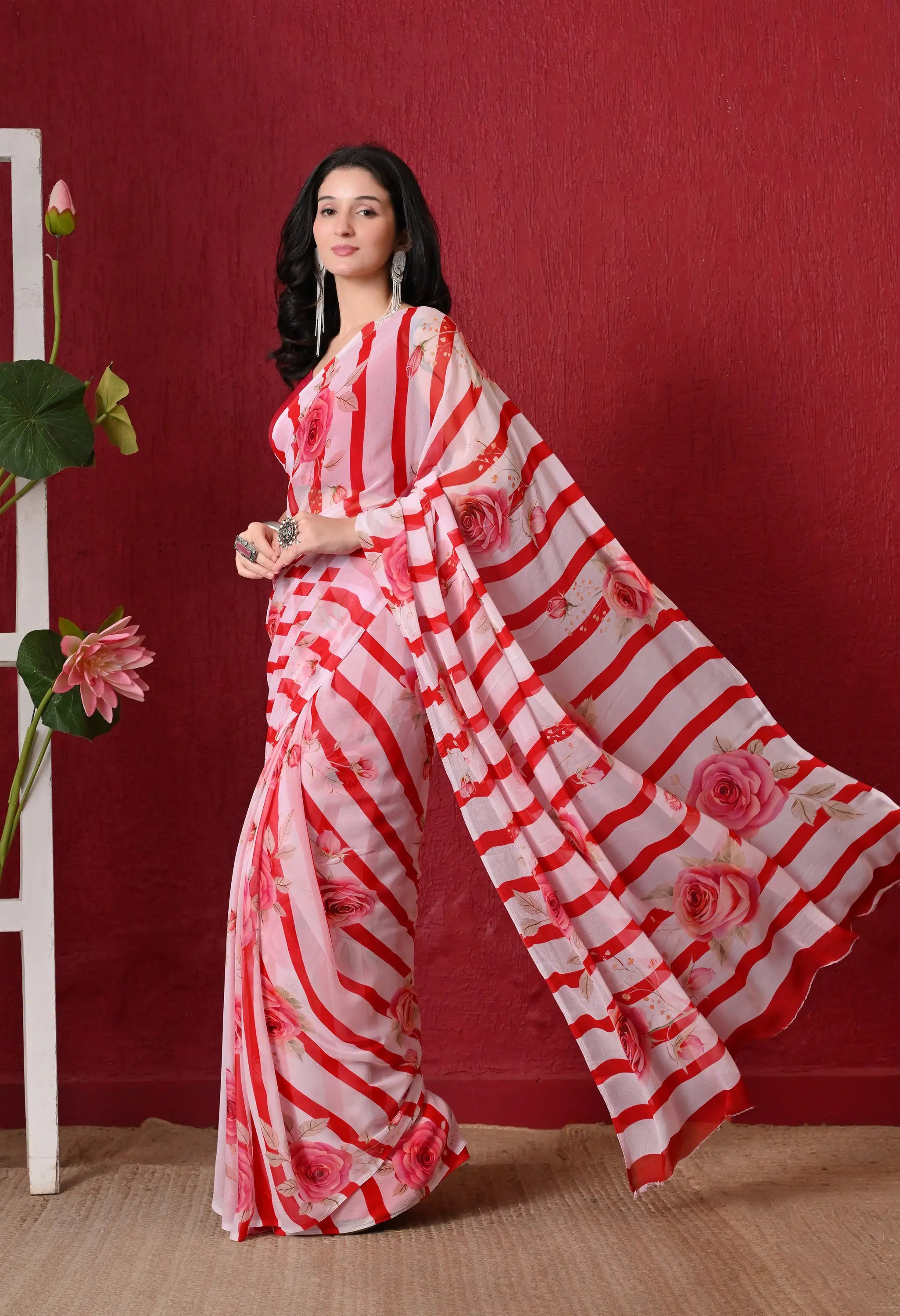 Roséline Italian Chiffon Saree