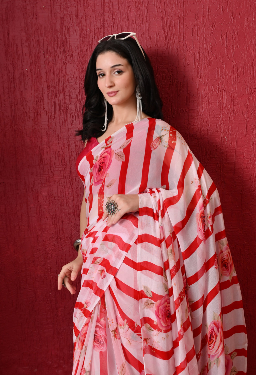 Roséline Italian Chiffon Saree