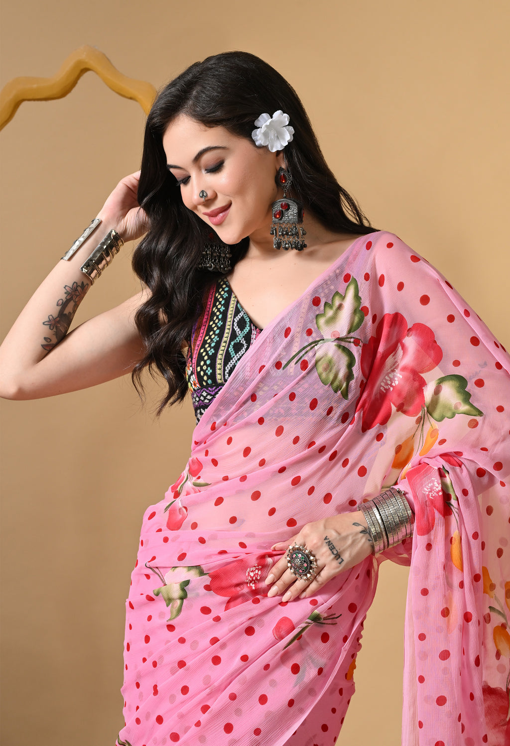 Azalea Pure Chiffon Saree
