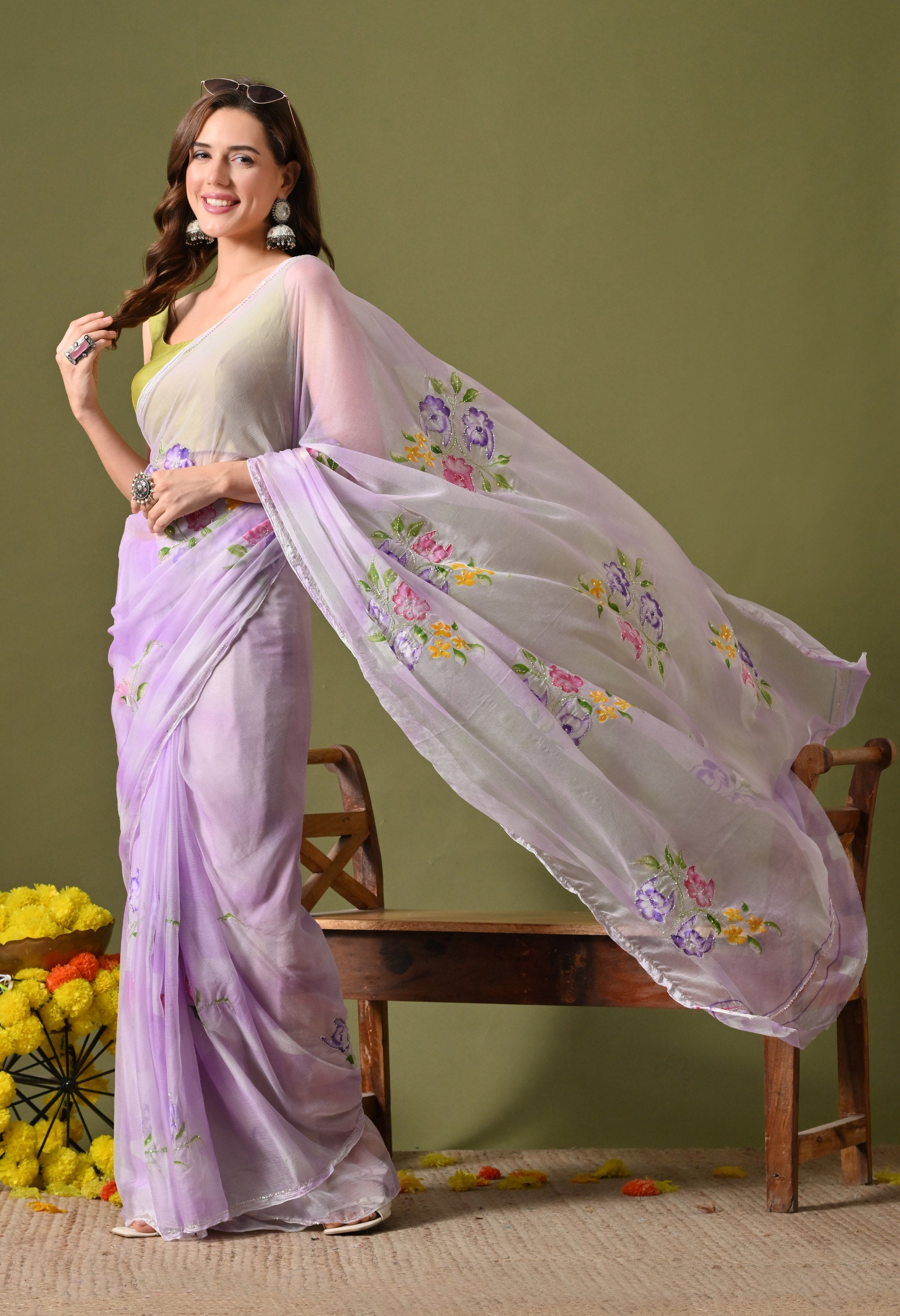 Lavandea Italian Chiffon Saree