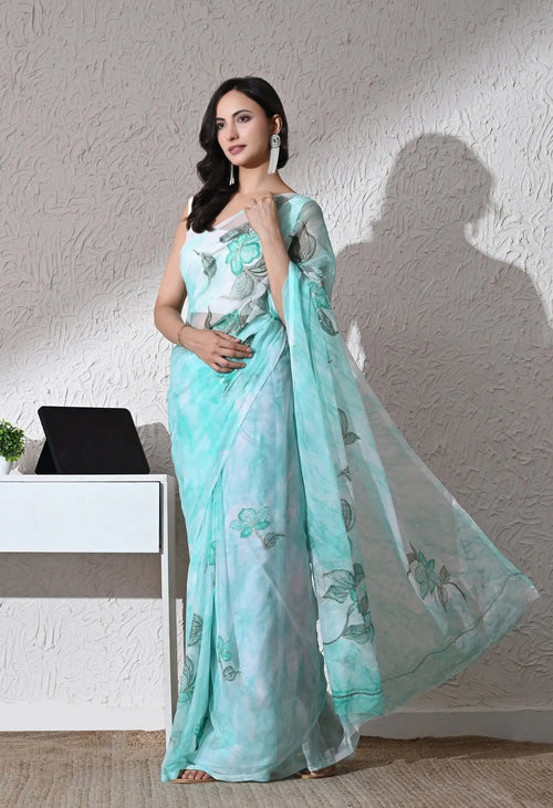 Aveline Italian Chiffon Saree - Sindhu