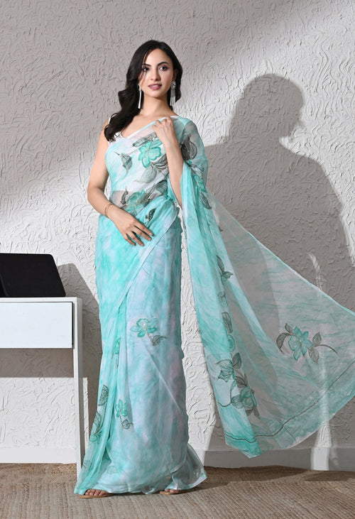 Aveline Italian Chiffon Saree - Sindhu