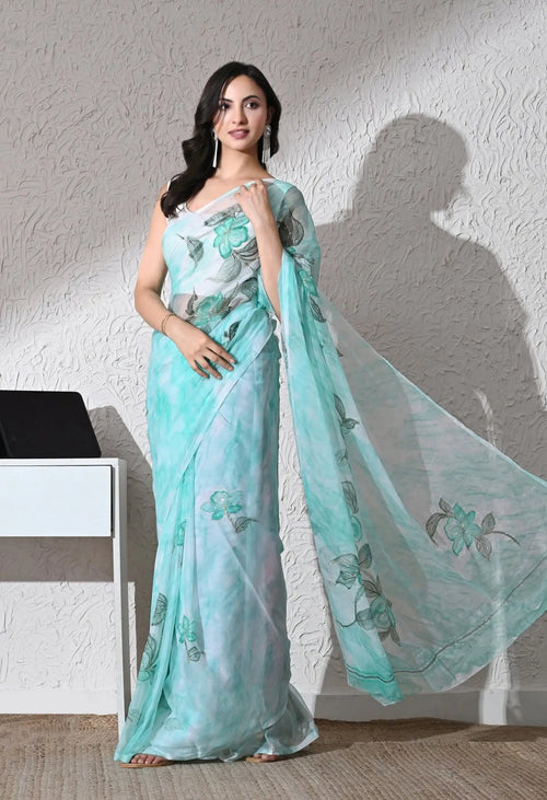 Aveline Italian Chiffon Saree - Sindhu