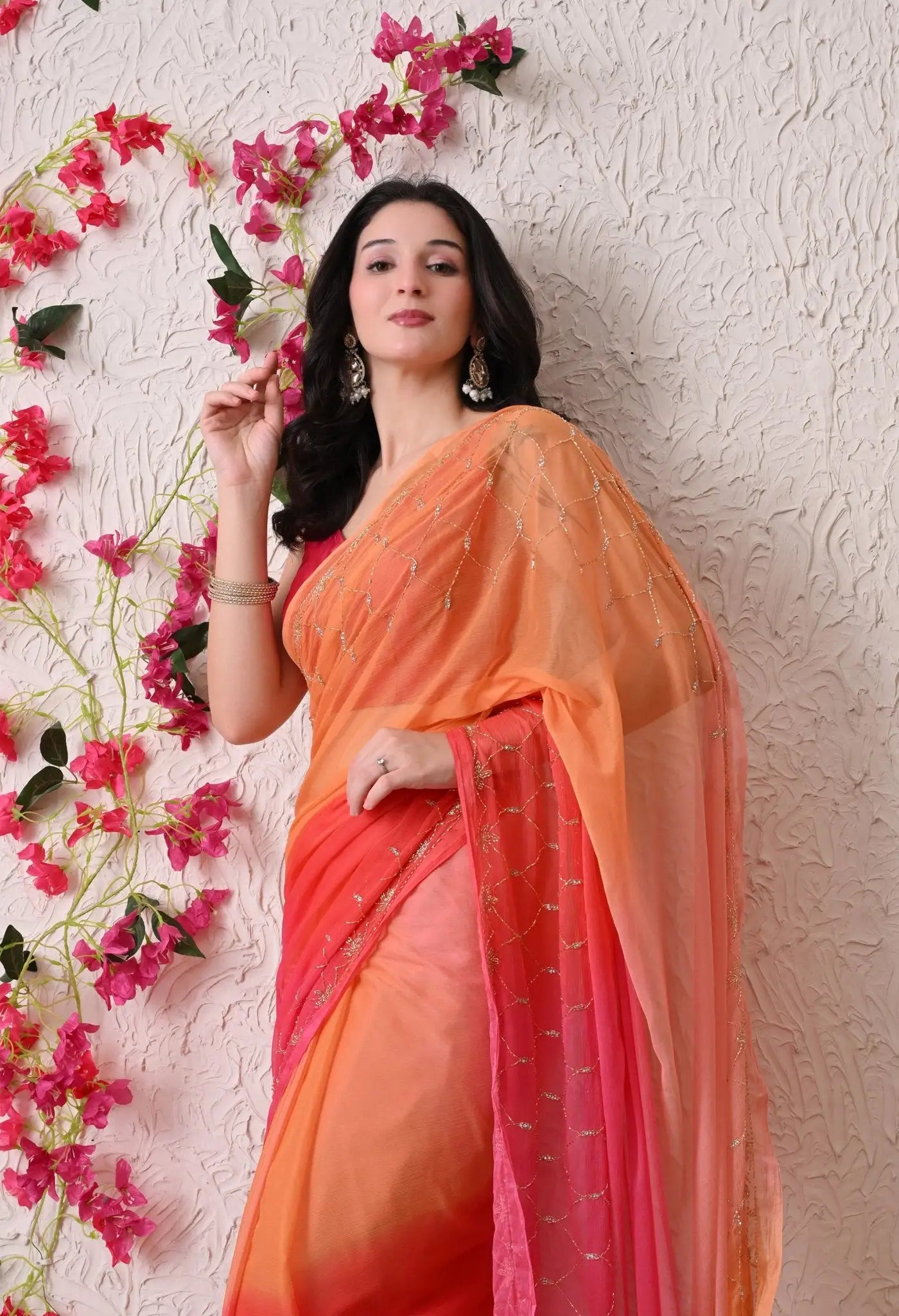 Solara Italian Chiffon Saree - Sindhu